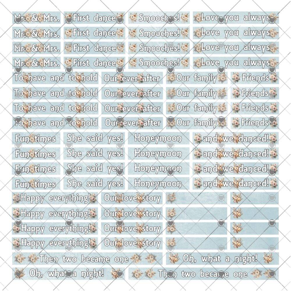 Shabby Chic Wedding Scrapbook Paper Collection by Decor8yourlife – 6 high-resolution designs for DIY wedding crafts.