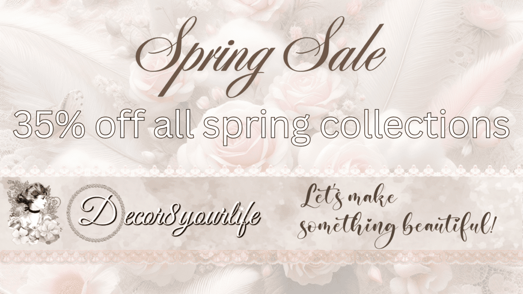 take 35% off all of our Spring theme scrapbook paper collections by Decor8yourlife.