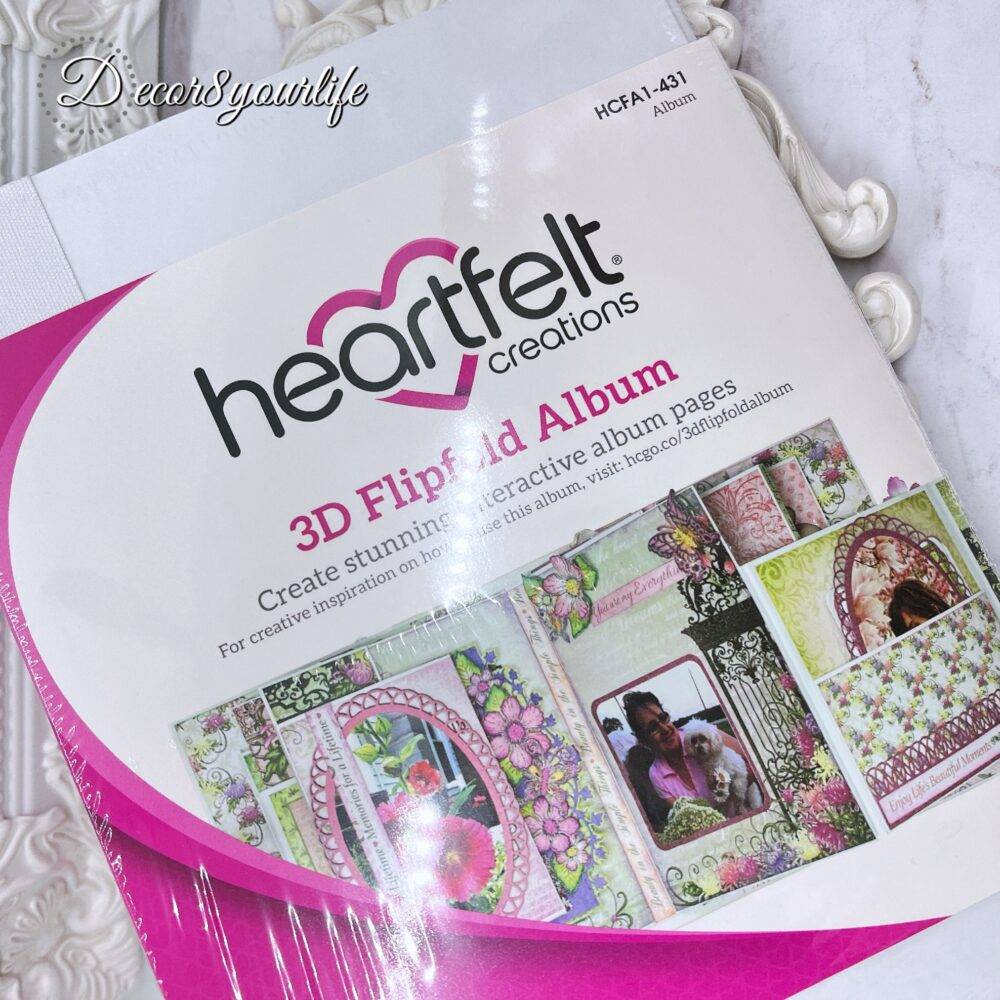 Heartfelt Creations 3D Flip-Fold Album in white, showcasing an interactive scrapbook design with a 7x9-inch cover.