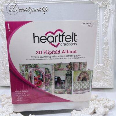 Heartfelt Creations 3D Flip-Fold Album in white, showcasing an interactive scrapbook design with a 7x9-inch cover.