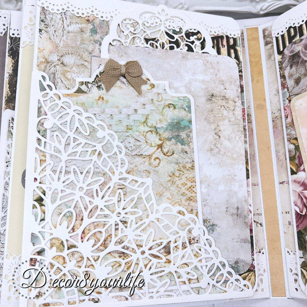 Scrapbook Photo Album made with the 3D flip-fold album base and inserts and dies from Heartfelt Creations.