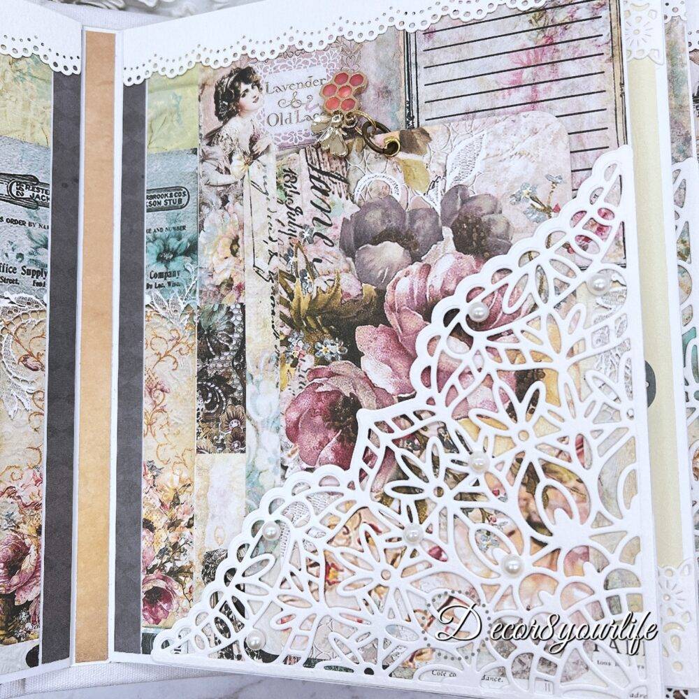 Jane Austin interactive scrapbook mini album, using the 3D Flip-fold blank mini album base and inserts by Heartfelt Creations. #mothersday #scrapbook #photoalbum #giftsforher