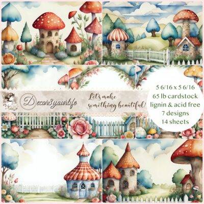 Mushroom Homes Scrapbook Paper Collection