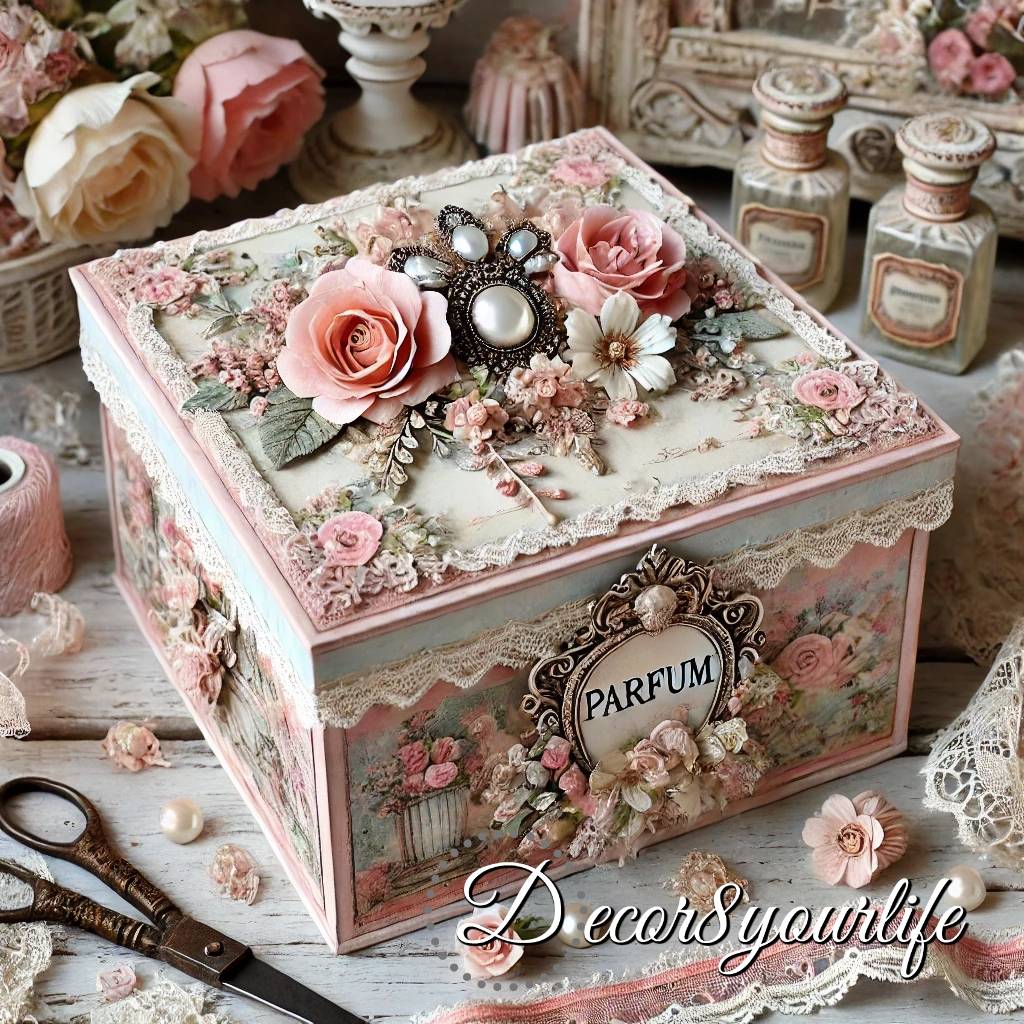 SHABBY CHIC VINTAGE STYLE KEEPSAKE BOX BY DECOR8YOURLIFE