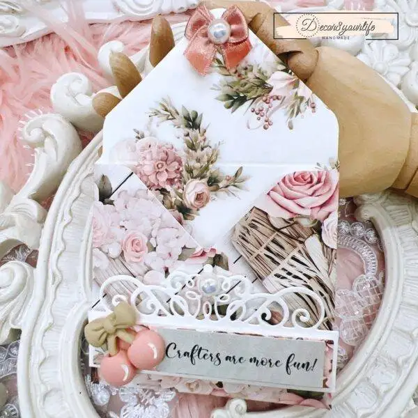Shabby Chic Roses Scrapbook Paper Collection - Journal Pockets Share and Giveaway!