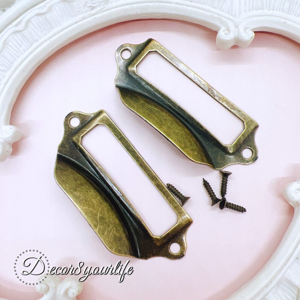 Antique Bronze Label Holder Drawer Pulls | Decor8yourlife.com
