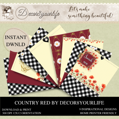 Country red is a country theme scrapbook paper collection by Decor8yourlife. This paper contains inspirational bible prompts.