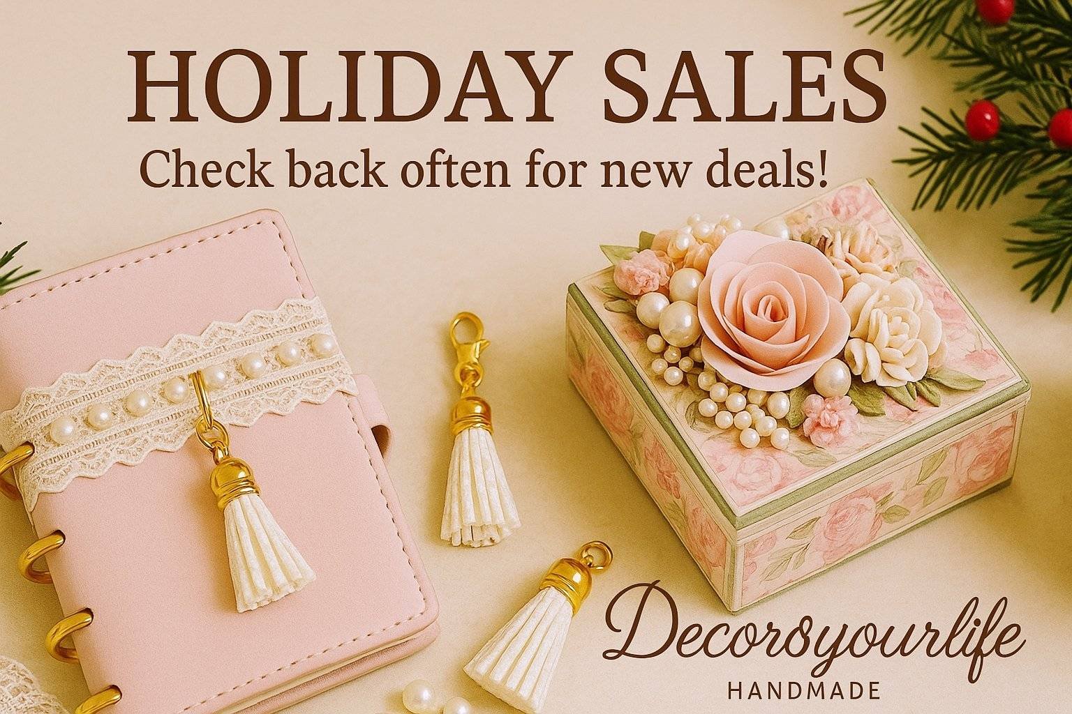 2025 Black Friday, Cyber Monday, Christmas Sales for handmade gifts and craft supplies at Decor8yourlife.com