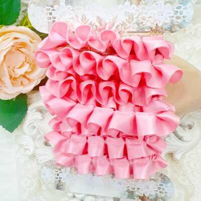 Pink box-pleated trims are perfect for junk journals, planners, altered books, scrapbooks, card making, slow stitching, and mixed-media projects.