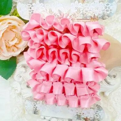 Pink box-pleated trims are perfect for junk journals, planners, altered books, scrapbooks, card making, slow stitching, and mixed-media projects.