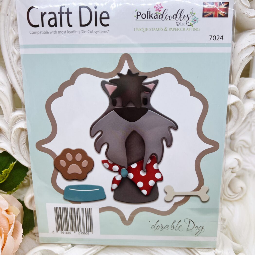 Cute dog metal craft die. Polkadoodles 'dorable Dog, animal die for scrapbooking, card making, die cutting supplies USA.