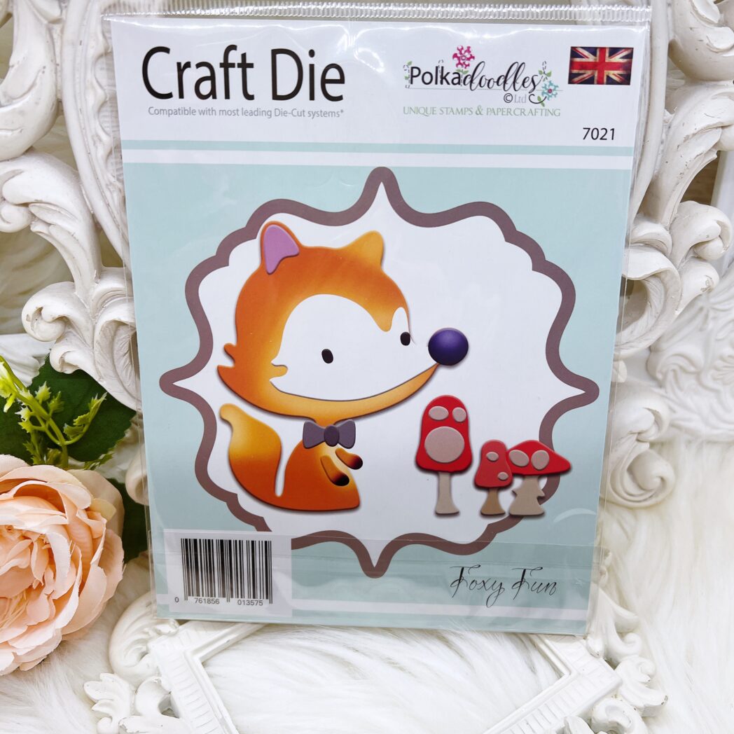Cute fox metal craft die. Polkadoodles Foxy Fun,woodland animal die for scrapbooking, card making, die cutting supplies USA.