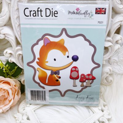 Cute fox metal craft die. Polkadoodles Foxy Fun,woodland animal die for scrapbooking, card making, die cutting supplies USA.