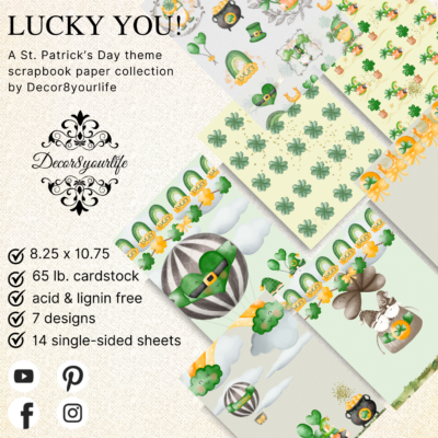 ST. PATRICK'S DAY Scrapbook paper pack by Decor8yourlife. Craft supplies online store where you can get your mini album, scrapbook, card making, planner and junk journal supplies for less.