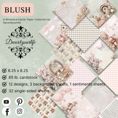 Whimsical spring and easter scrapbook paper collection by Decor8ytourlife.