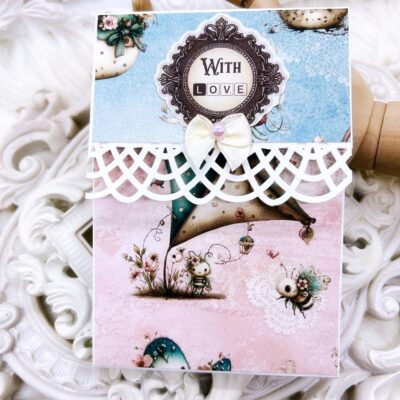 Handmade bee and floral notepad with cottage core spring design. Small purse sized stationery gift perfect for teachers, coworkers, planner lovers and stationery fans.