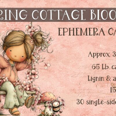 Spring Cottage Blooms Ephemera Cards. ephemera cards with floral and vintage designs for junk journals, card making and scrapbook embellishments