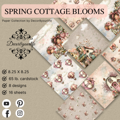 Spring Cottage Blooms Scrapbook Paper Pack