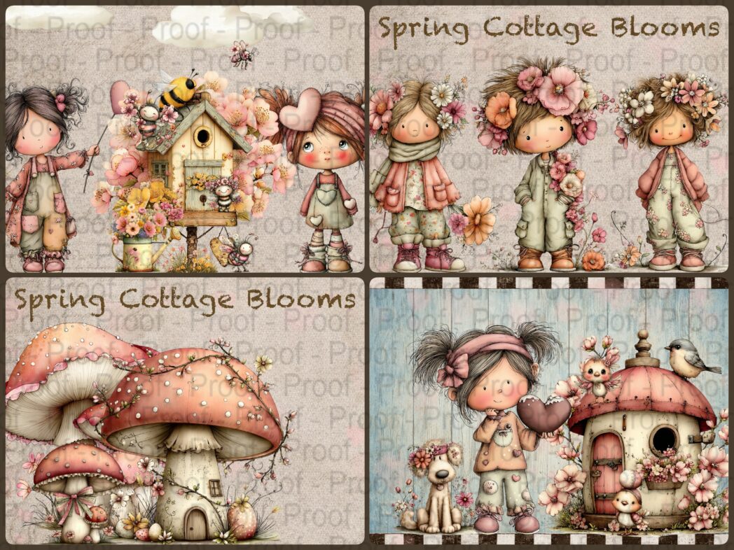 shabby chic ephemera cards with floral and vintage designs for junk journals, card making and scrapbook embellishments