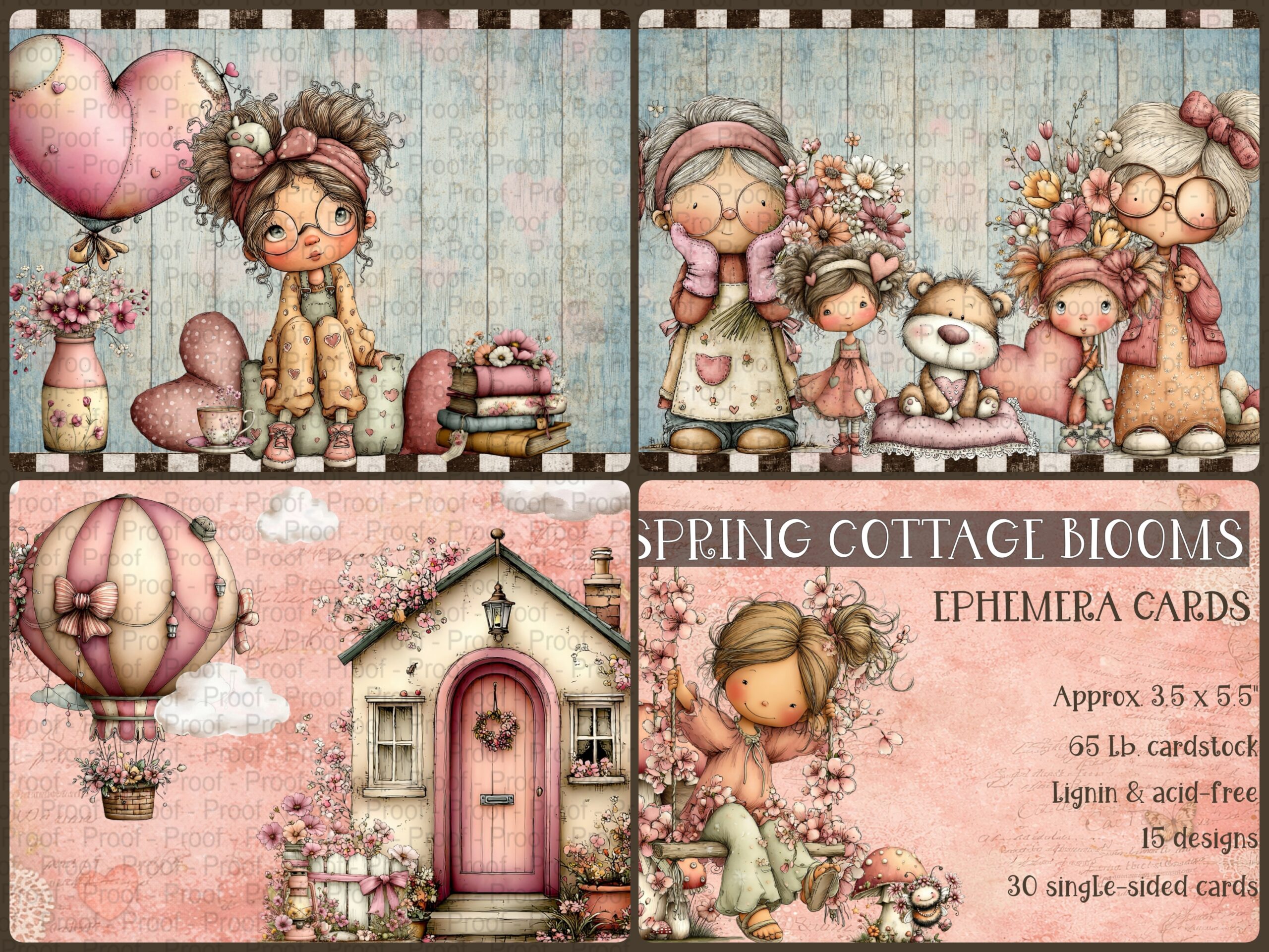 shabby chic ephemera cards with floral and vintage designs for junk journals, card making and scrapbook embellishments