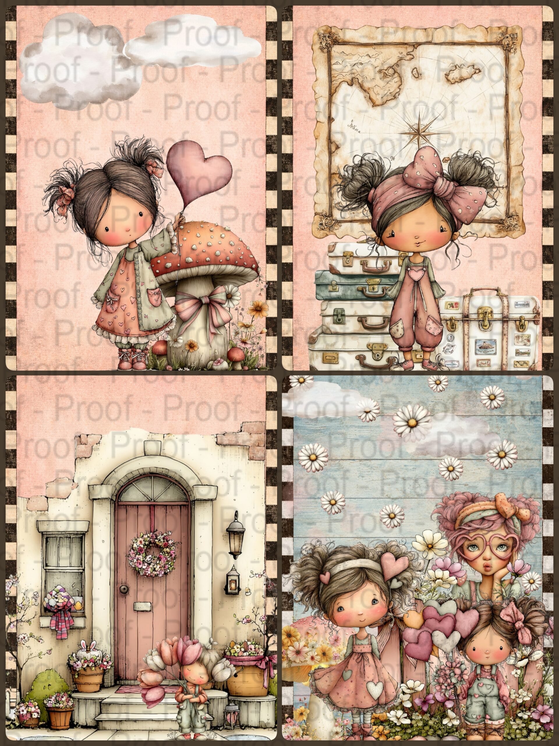 shabby chic ephemera cards with floral and vintage designs for junk journals, card making and scrapbook embellishments