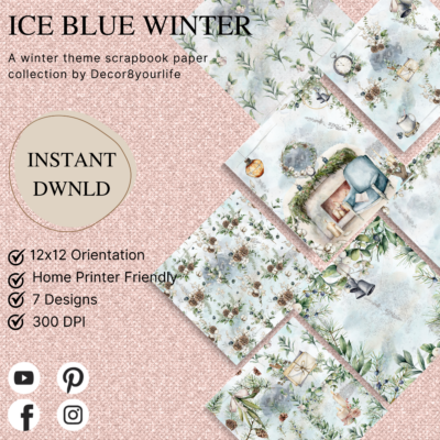 Ice Blue Winter - A digital scrapbook paper collection by Decor8yourlife.