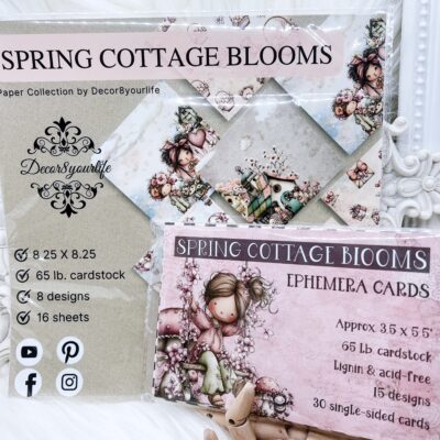Spring 2026 designer card stock - Spring Cottage Blooms by Decor8yourlife