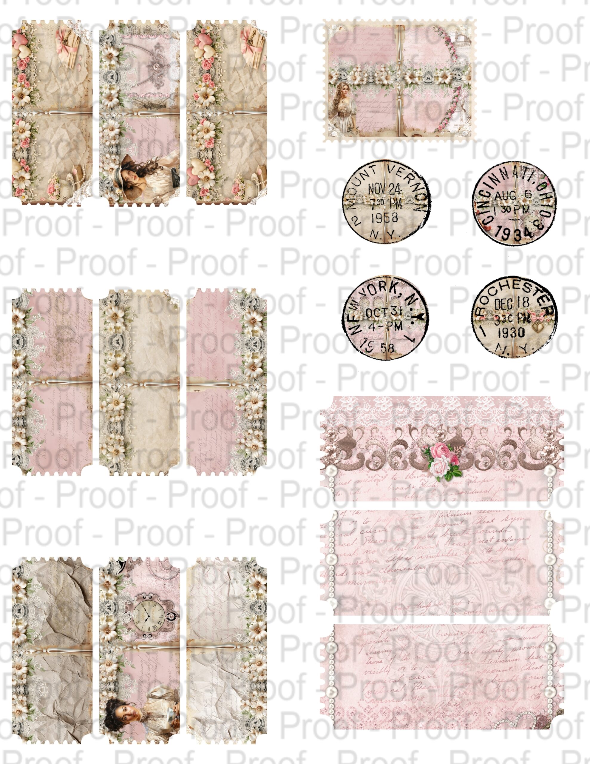 Junk journal digital paper collection in a shabby chic, vintage style. This paper collection by Decor8yourlife is perfect for elegant, shabby chic and vintage theme crafts like junk journals, mini albums, card making, scrapbooks and other DIY, handmade crafts.
