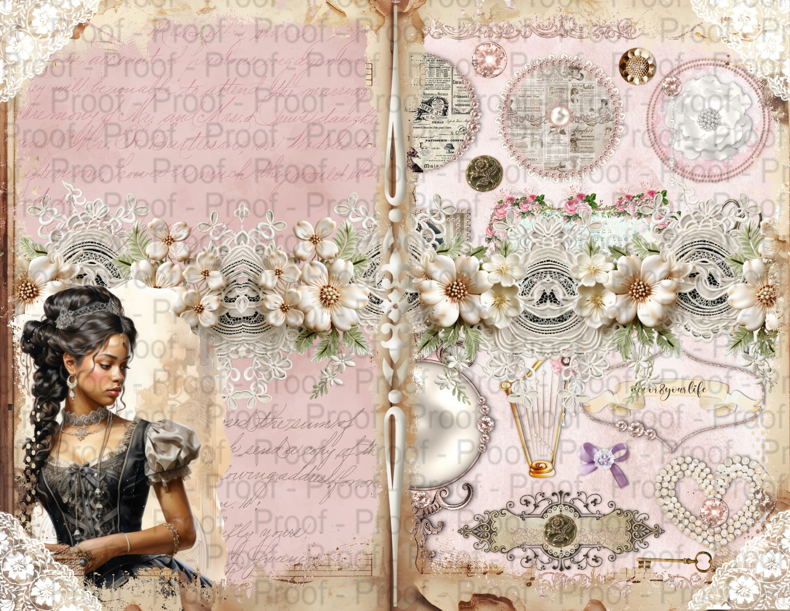 Junk journal digital paper collection in a shabby chic, vintage style. This paper collection by Decor8yourlife is perfect for elegant, shabby chic and vintage theme crafts like junk journals, mini albums, card making, scrapbooks and other DIY, handmade crafts.