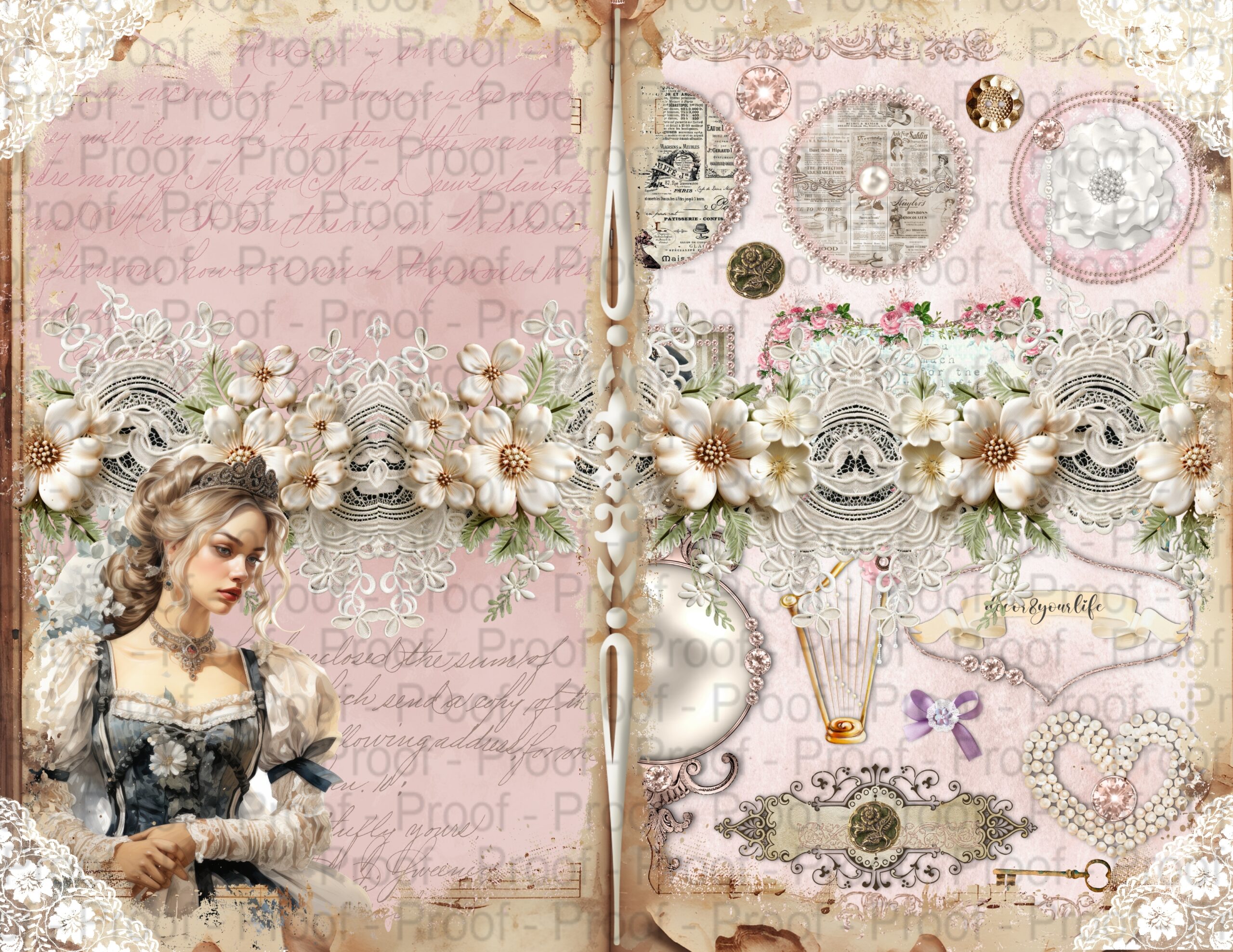 Junk journal digital paper collection in a shabby chic, vintage style. This paper collection by Decor8yourlife is perfect for elegant, shabby chic and vintage theme crafts like junk journals, mini albums, card making, scrapbooks and other DIY, handmade crafts.