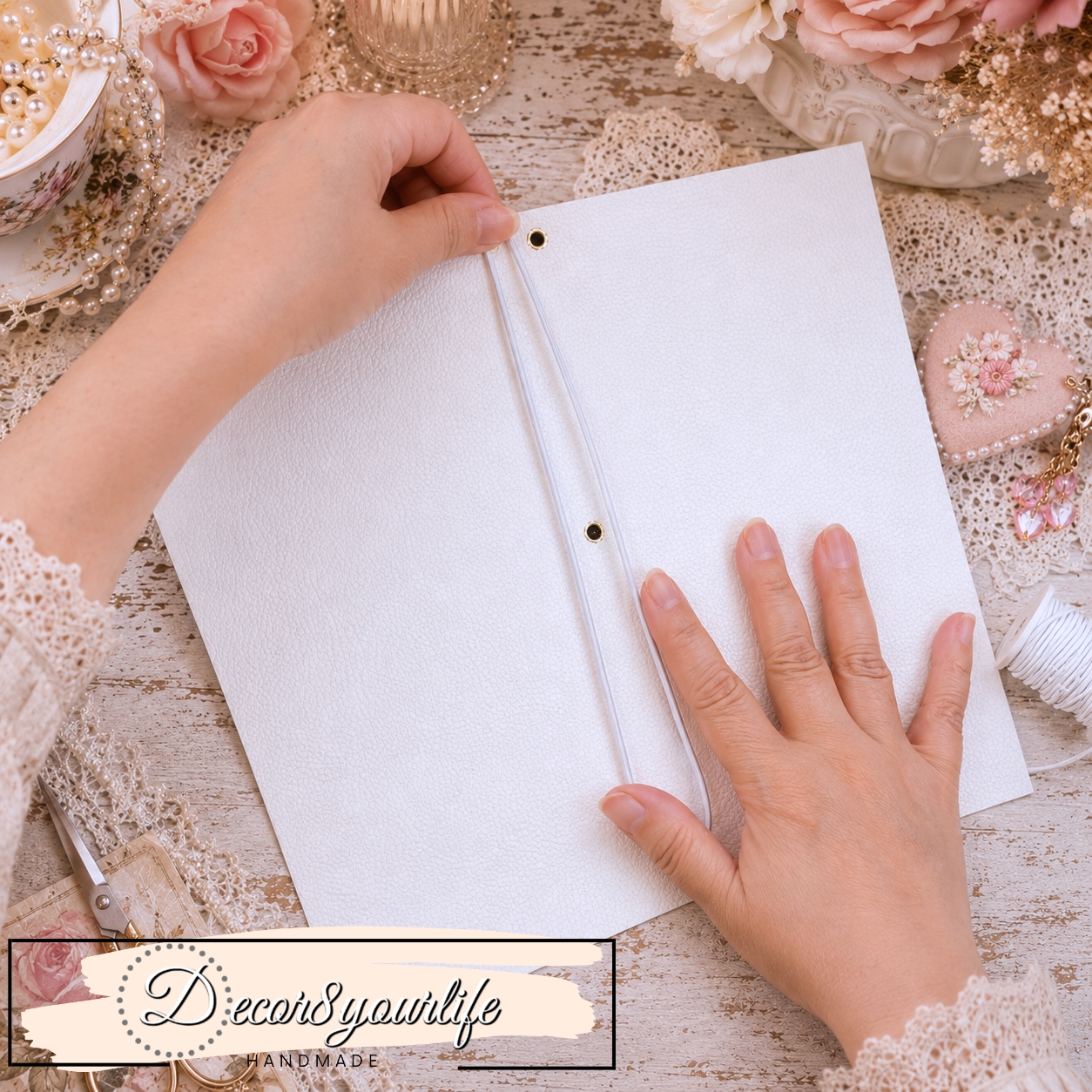 Shabby chic Faux leather junk journal cover tutorial.