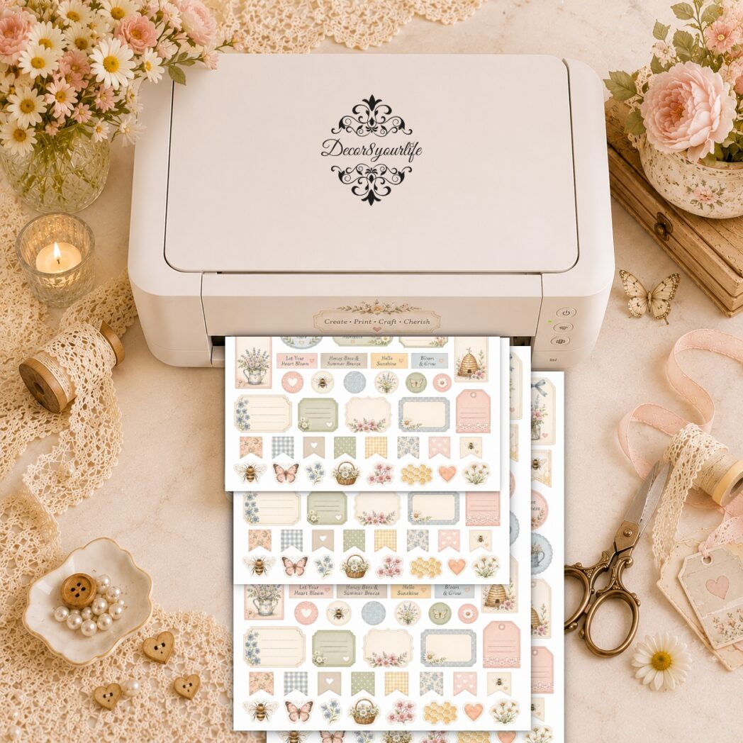 Digital Sentiments sheet to "Honey Bees & Summer Breeze" bee theme scrapbook paper collection by Decor8yourlife.
