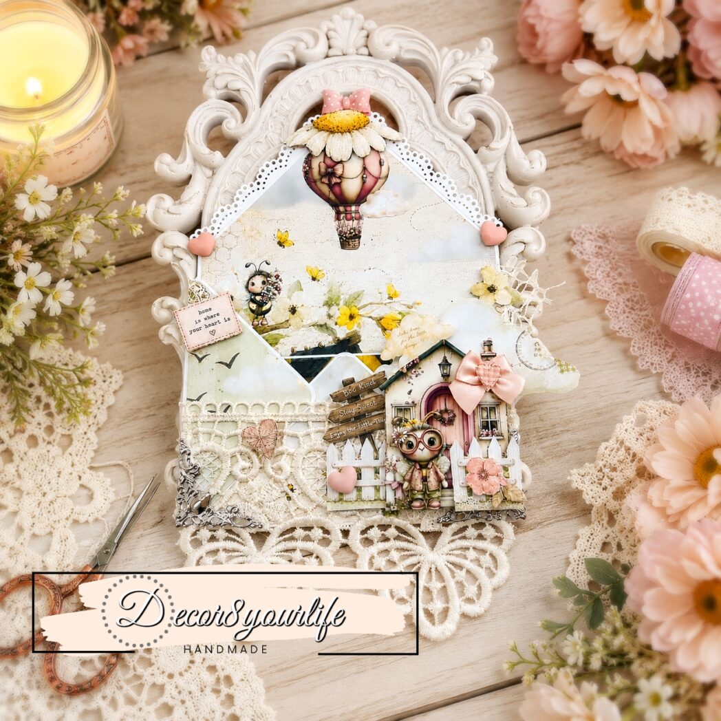 Summer Craft Project Ideas - Whimsical Bee theme loaded envelope. Journal pocket ideas for junk journals.