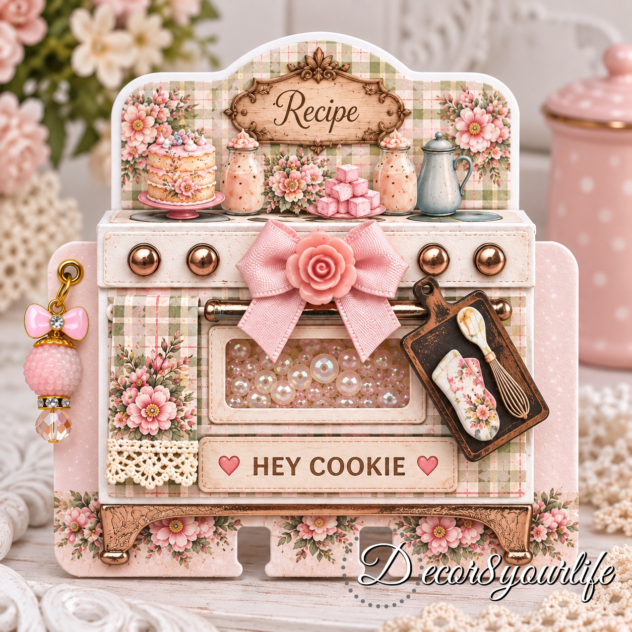 Baking theme memorydex card made with scrapbook paper collections from Decor8yourlife.