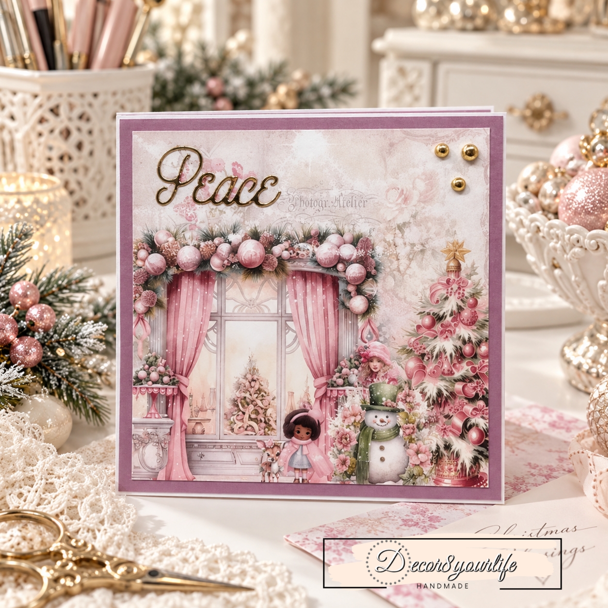 handmade Christmas cards with scrapbook papers by Decor8yourlife. Pastel Christmas crafts.