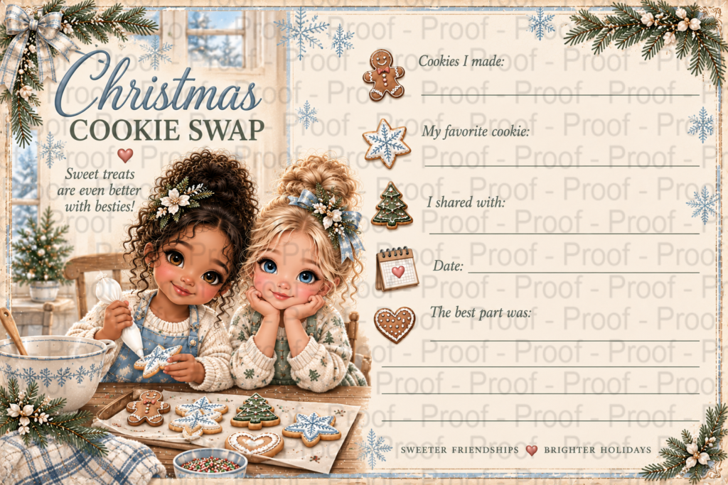 Christmas theme ephemera cards from the "A Besties Christmas" paper collection by Decor8yourlife. Perfect for friendsmas, december daily, junk journals, memory keeping and scrapbooks.
