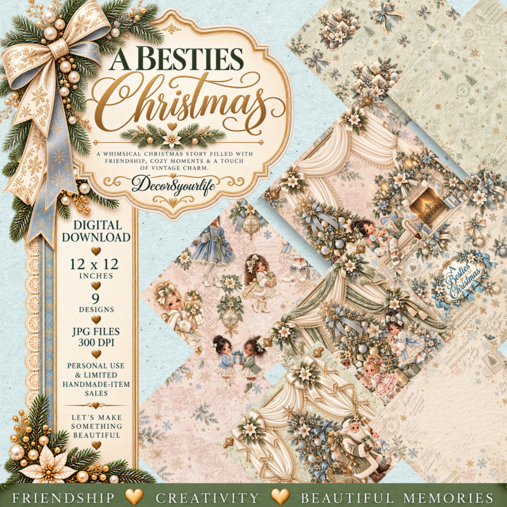 Digital Scrapbook Paper - A Besties Christmas by Decor8yourlife