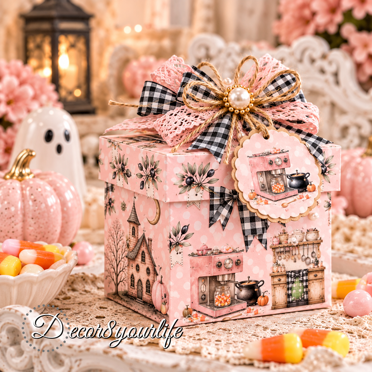 Halloween treat bags and decorative pieces. Scrapbook papers by Decor8yourlife