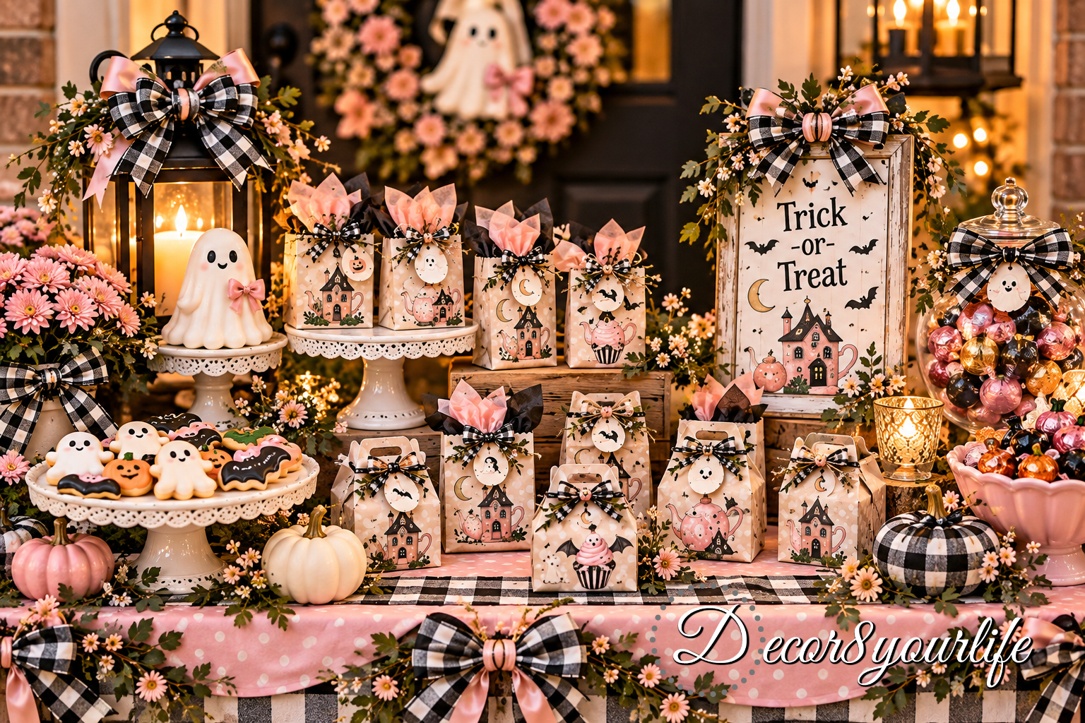 Halloween treat bags and decorative pieces. Scrapbook papers by Decor8yourlife.