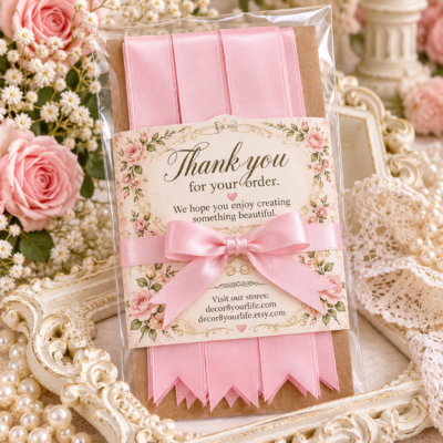 Pink Satin Bow Making Strips, 10 Pack. Decor8yourlife store.
